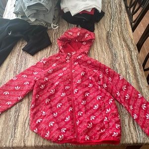 Red Adidas zip up